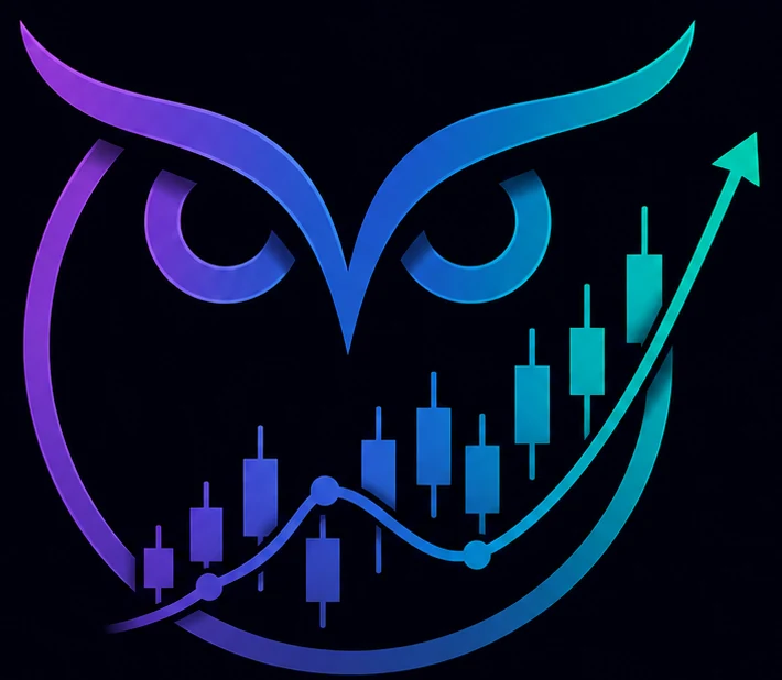 Py³ mark: owl with a rising price curve